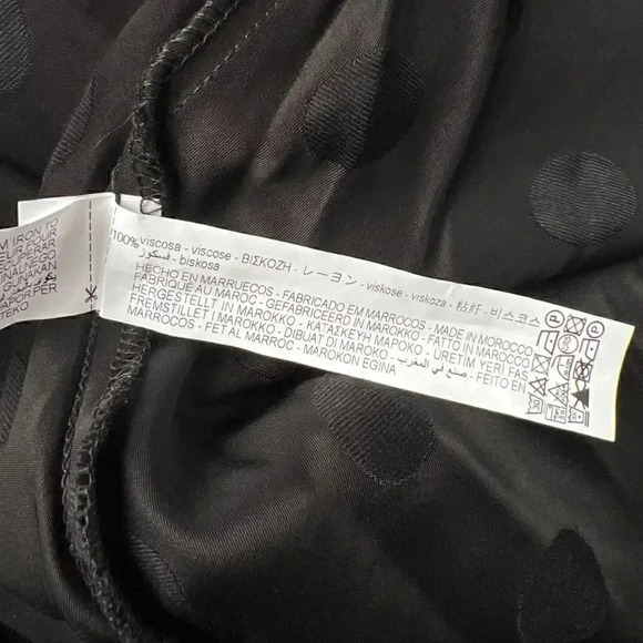 NWT Zara Black Polka Dot Midi Jacquard Dress Size XS - Picture 8 of 12